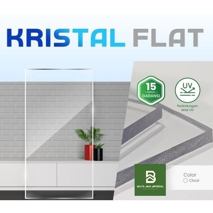 Kristal Flat Atap Kanopi Polycarbonate 1.5mm Polikarbonat Poly