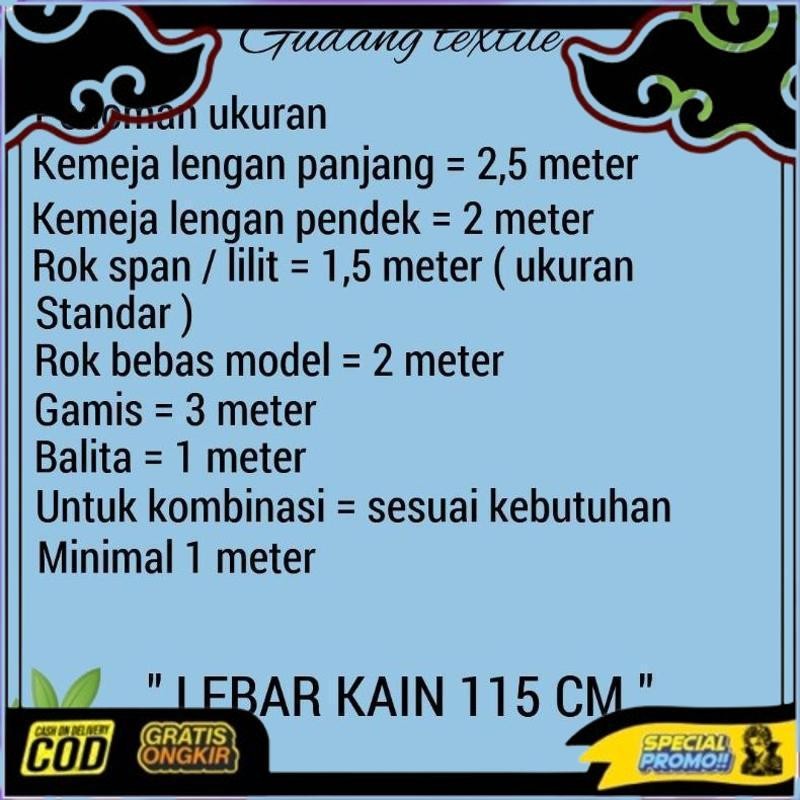 Cod Kain Batik Katun Cemani Meteran // Bahan Batik Katun Cemani Bakal Atasan Eceran // Batik Katun M