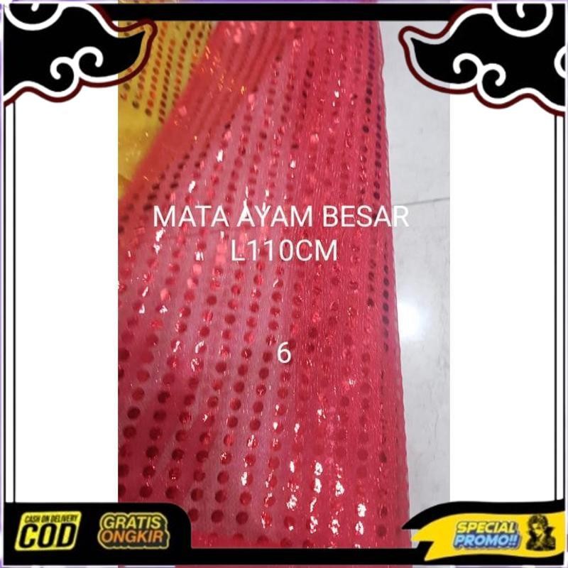 Smile Today Kain Mata Ikan Payet Besar / Mata Ayam Besar Lebar 110Cm / Confetti Dot / Payet / Sequin