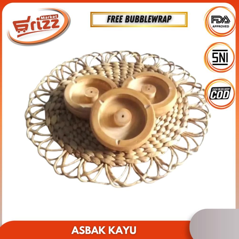 Asbak Kayu I Asbak Aesthetic I Asbak Cantik I Asbak Rokok Bulat Tebal Asbak Cafe Rokok Abak Elegan B