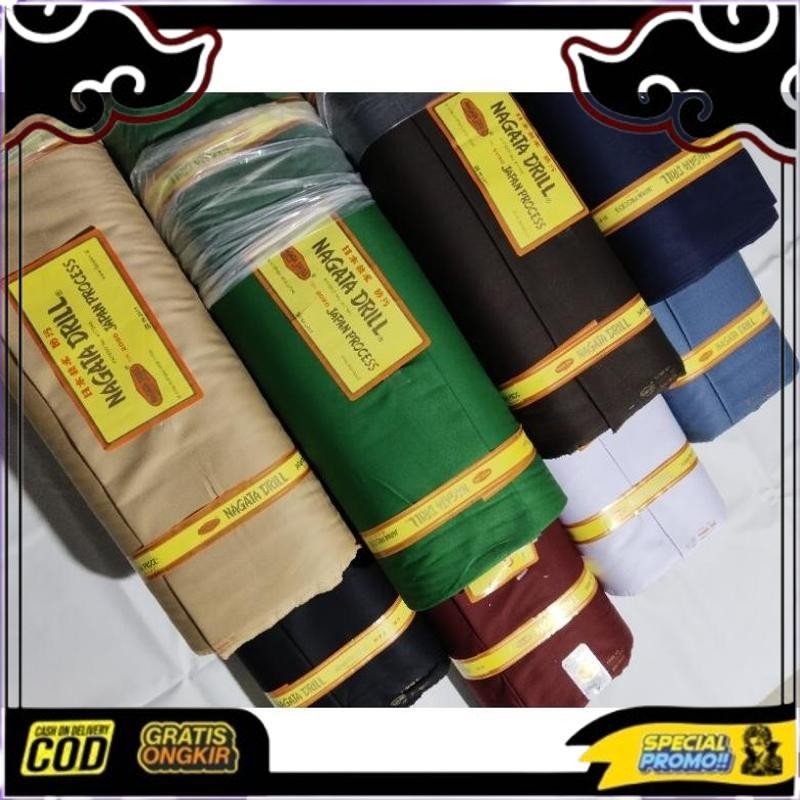 Top Today Kain Nagata Drill Ori Grade A Meteran Serat Twill