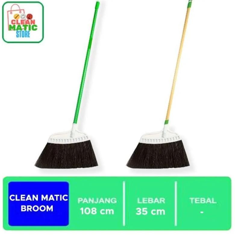 Sapu Lantai Sapu Ijuk Broom Cleanmatic / Sapu Ijuk Anti Rontok / Sapu Ijuk Lantai / Sapu Ijuk Gagang