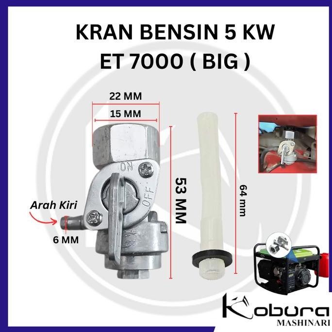 Kran Bensin ET 7000 Kran Minyak Bensin 7000 Watt Arah Kiri Type Big Fuel Cock Fuel Switch Genset ET 