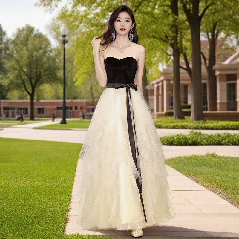 Gaun Malam Mewah Model Ekor Ikan Hitam Kualitas Tinggi Anggun Elegan