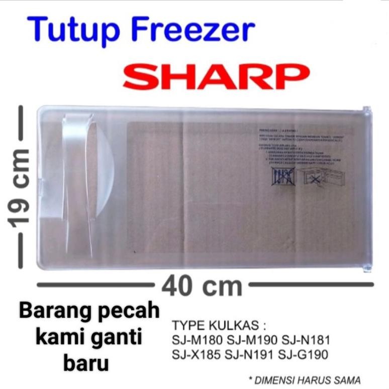 Tutup freezer kulkas Sharp Kirei bukaan kesamping