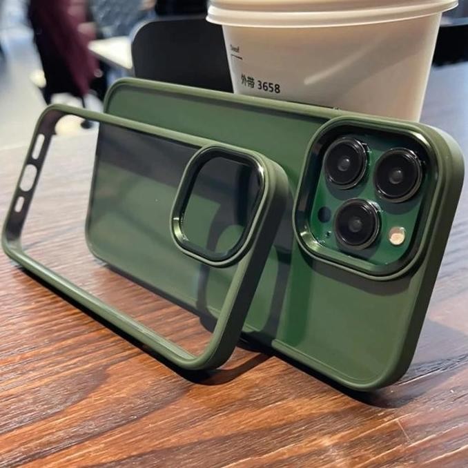 CASING IPHONE.. 13, 13 PRO, 13 PRO MAX - ALPINE GREEN Luxury Metal Camera CASE