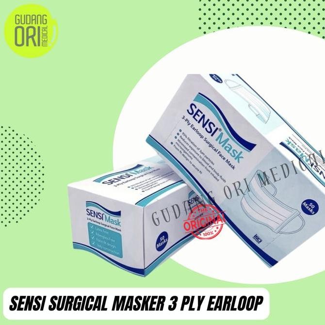 Sensi Mask Earloop / Masker Sensi / Masker Bedah / 3ply murah