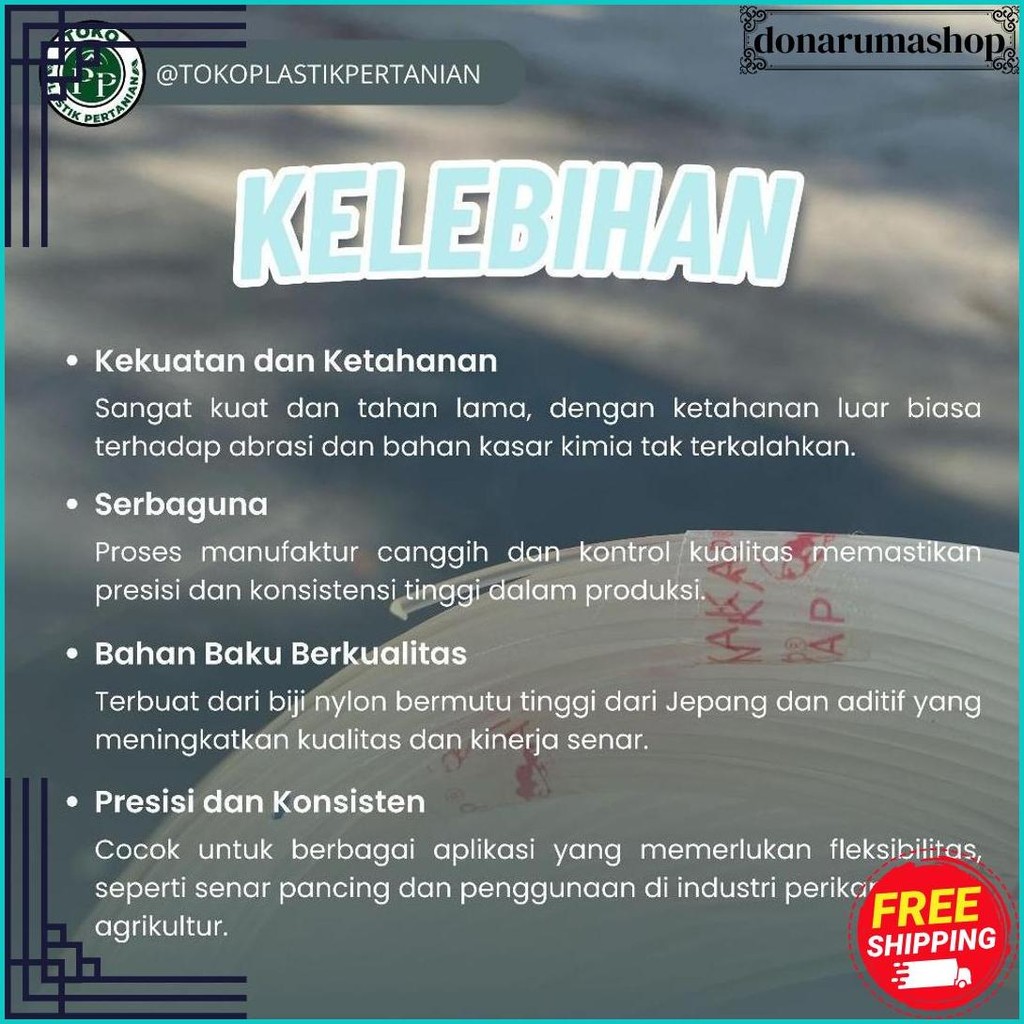 Senar Cap Ikan Kakap  Ukuran 3000 (120)  Per Roll /Tali Senar Pancing / Senar Layangan Terlaris