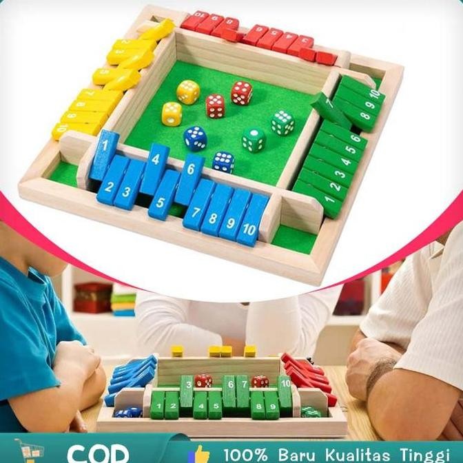 DF123 - 4 Warna Mainan Board Game The Box Board Game Untuk Keluarga Glory Shut the box board game Da