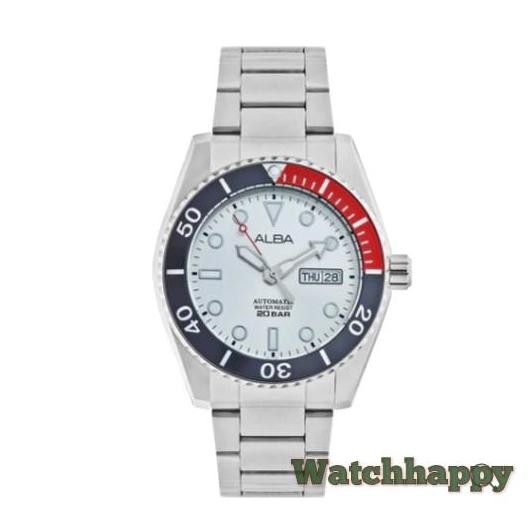 Ready  Watchhappy ALBA AL4295X1 Automatic White Day Date AL4295 100%ORIGINAL