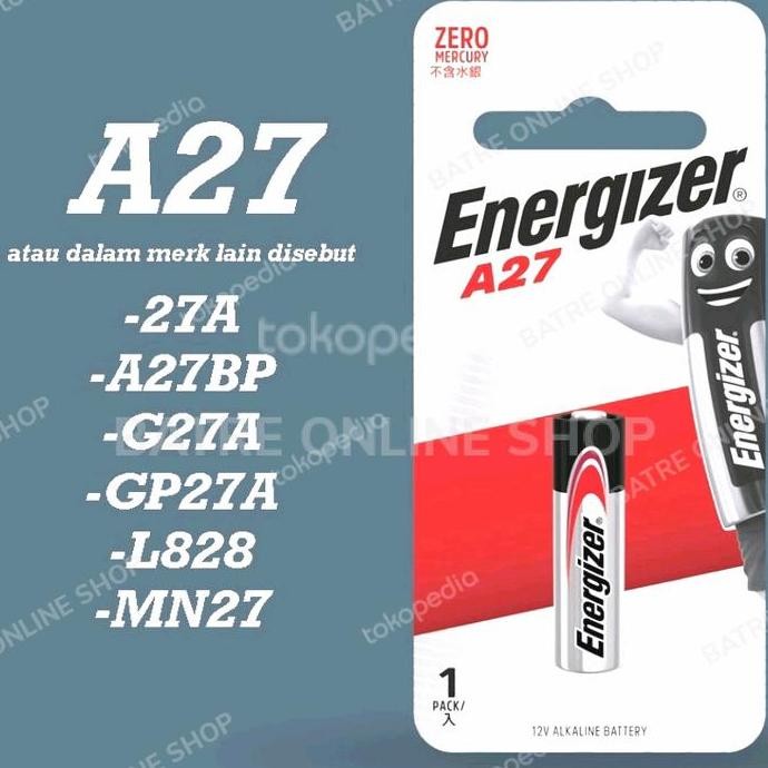 ENERGIZER A27 12V ALKALINE BATERAI BATRE A27 A27 12V 27A 12V ENERGIZER murah