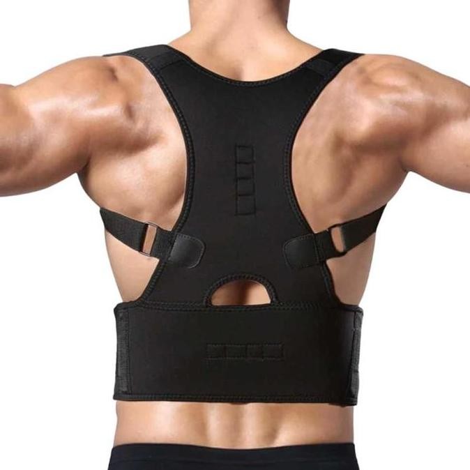 DF243>> Korset Tali Body Harness Magnetic Penegak Postur Tulang Punggung Badan Bungkuk Wanita Pria D