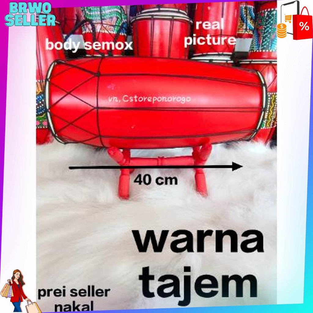 HIGH QUALITY KENDANG JAWA 40 CM MOTIF & POLOS / kendang anak / kendang mainan / kendang pentas / ken