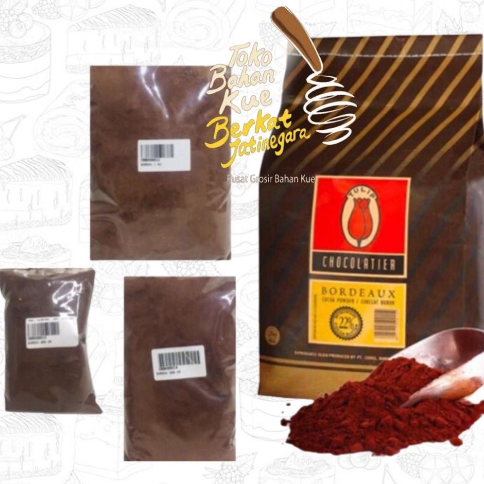 COKLAT BUBUK TULIP BORDEAUX 1 KG / PURE COCOA POWDER