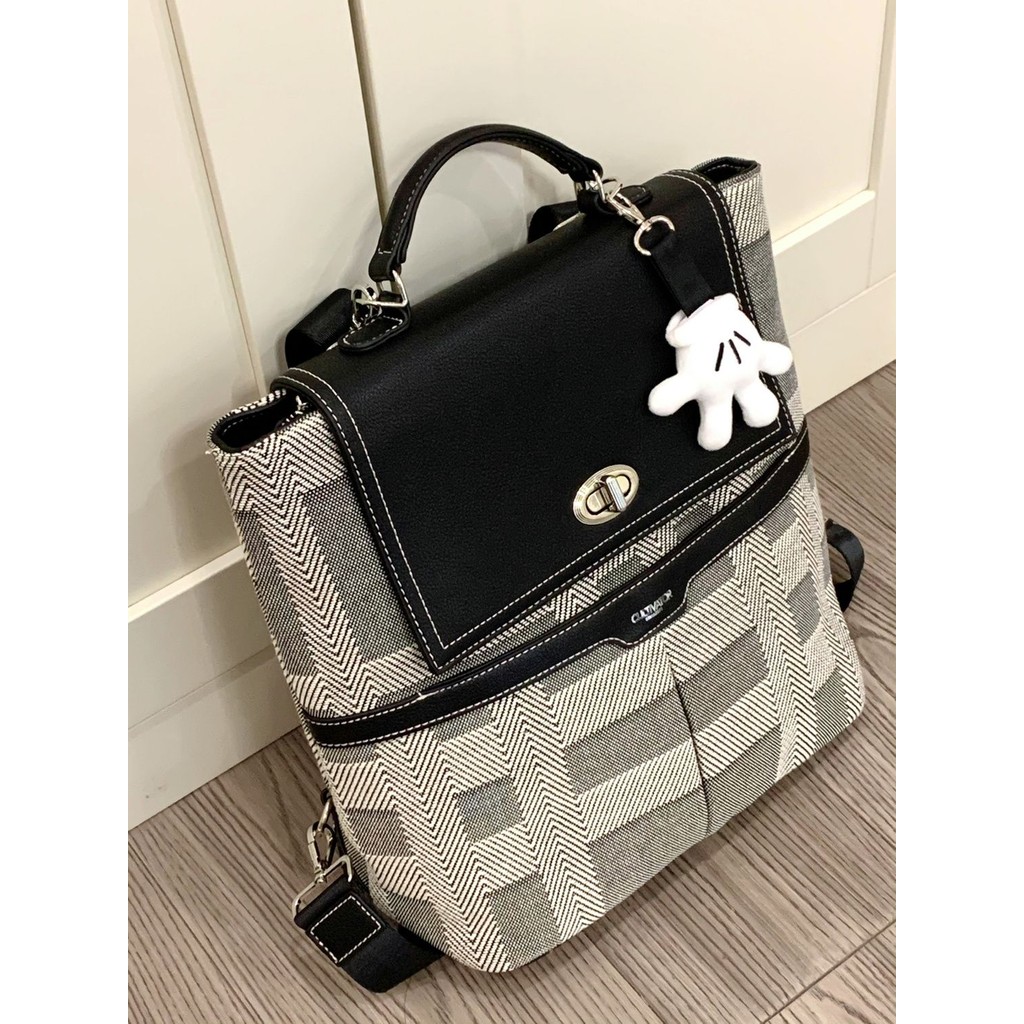 Ransel Wanita Kotak-Kotak Kapasitas Besar, Tas Sekolah Genggam