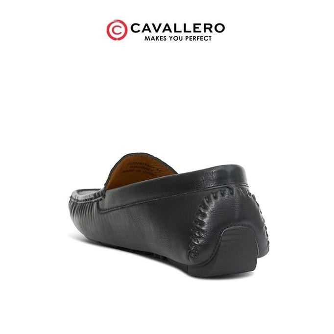 Sepatu Pria Casual Loafers Cavallero Winsgrey Black Flat Shoes KH
