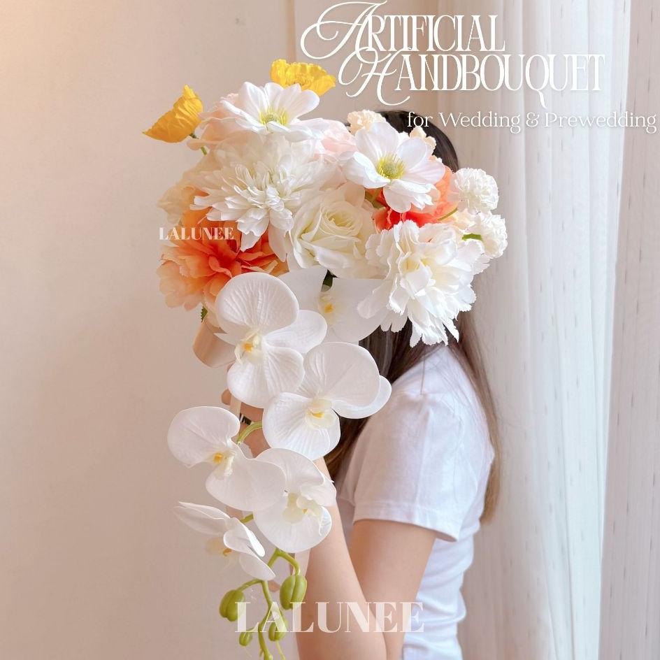 Artificial Wedding Hand Bouquet Prewed Buket Prewedding Hand Bouquet Angg Bunga Lamaran Tunangan