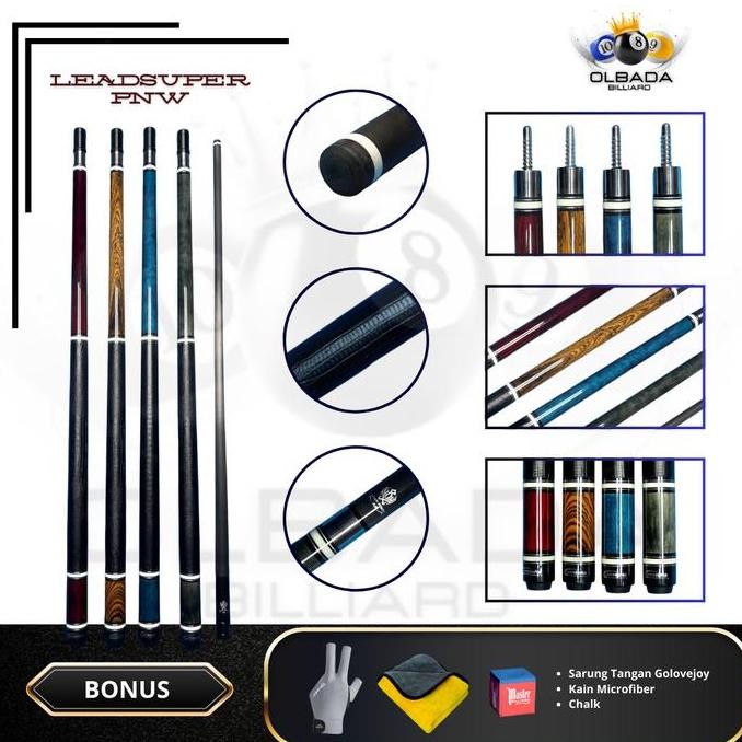 LEADSUPER PNW Stik Billiard Carbon / Stik Bola Billiard / Stick Billiard Ball