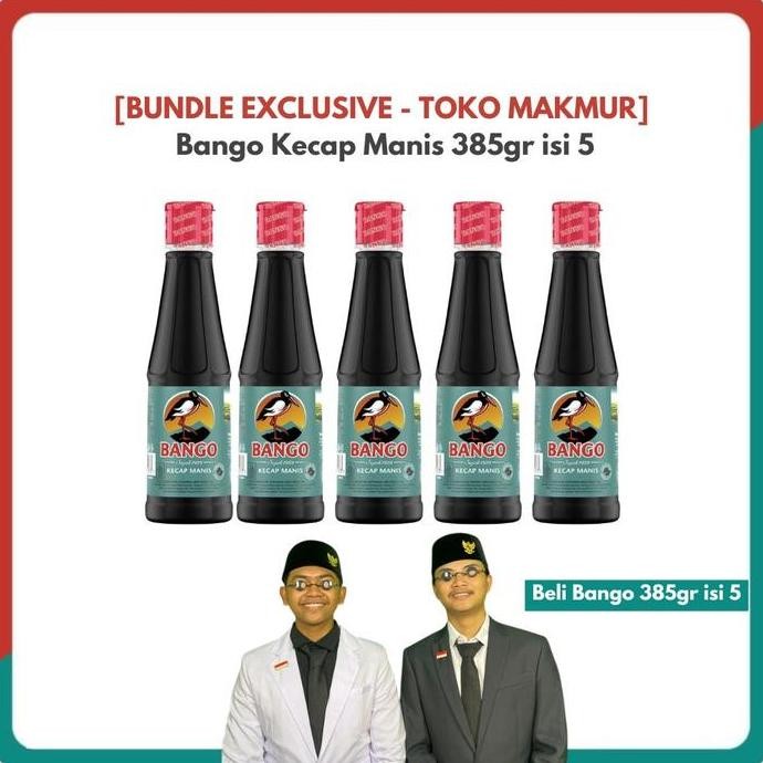 

Murah [Bundle Toko Makmur] Bango Kecap Manis Botol 385G Isi 5