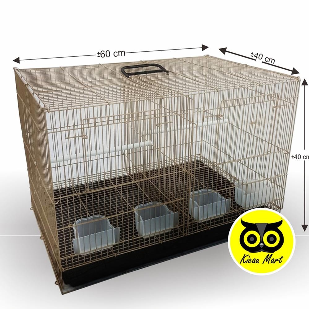 Sangkar Umbaran Kandang Sekat Size 60x40x40 Sangkar Kotak Besi Ternak Burung Lovebird Hewan Kucing A