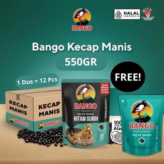 Sale [Free Bango Kecap Manis 540G] Bango Kecap Manis Gurih 550Ml Karton Isi 12