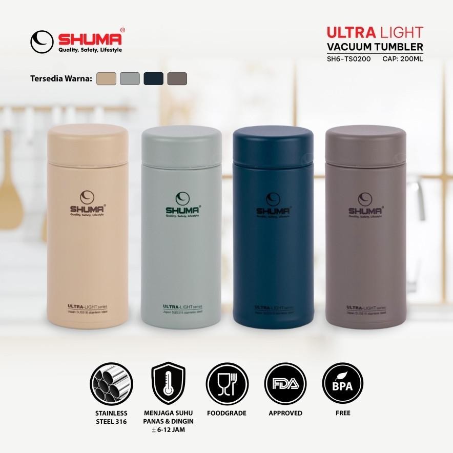 Tumbler Mini Kopi & Tea / SHUMA Ultra Light Vacuum Tumbler 200ml