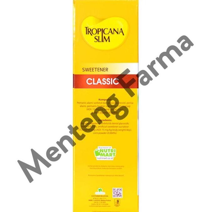 

Grosir Tropicana Slim Classic 100 Sachet - Pemanis Alami Rendah Kalori