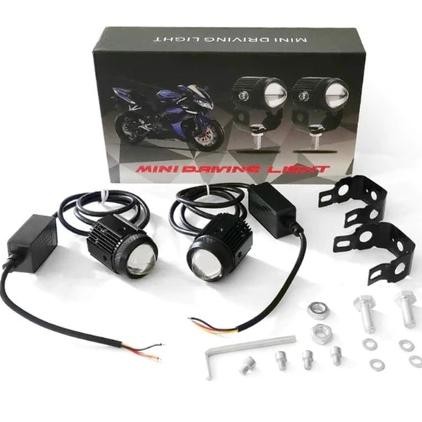 CodLampu Sorot Laser D2 Kipas 2 Warna Premium Mini Driving Led Super Terang Lampu Tembak Laser D2 Mi