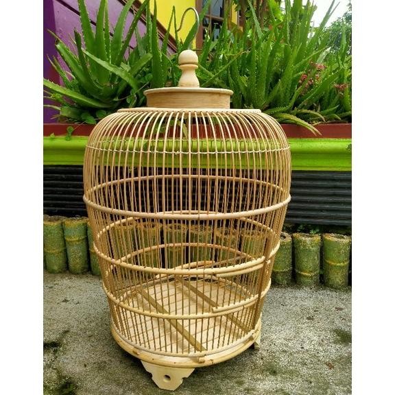 Sangkar Burung Perkutut Sabuk Rotan Jeruji Bambu