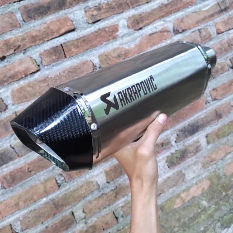 Knalpot Racing Akrapovic Inlet 50Mm Sudah Termasuk Klem Dan Peer