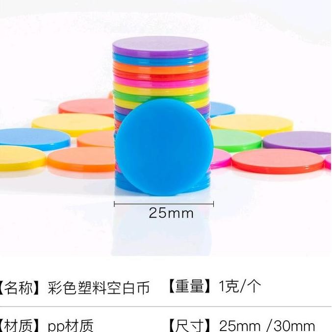 (Best) mainan plastik koin warna isi 100pcs