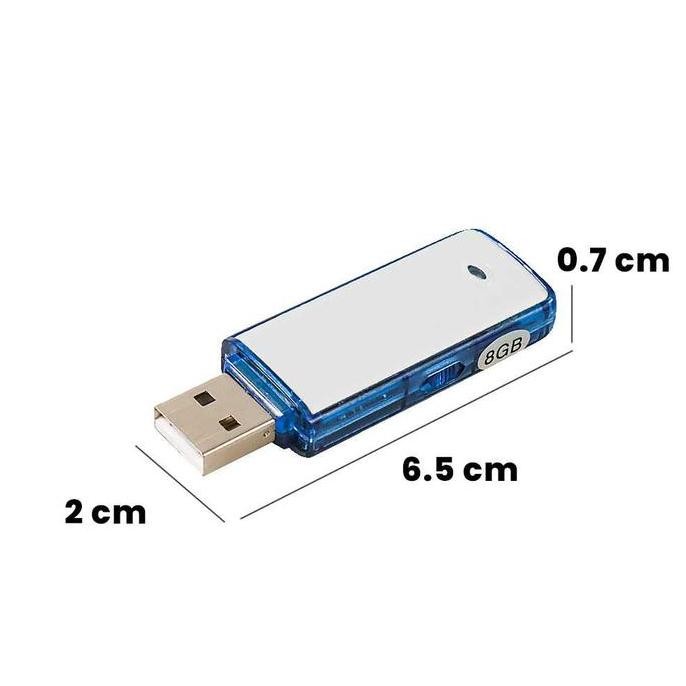 DI65 - USB Flashdisk Voice Recorder Alat Perekam Suara Jernih Mini 8 GB Tersembunyi Jarak Jauh