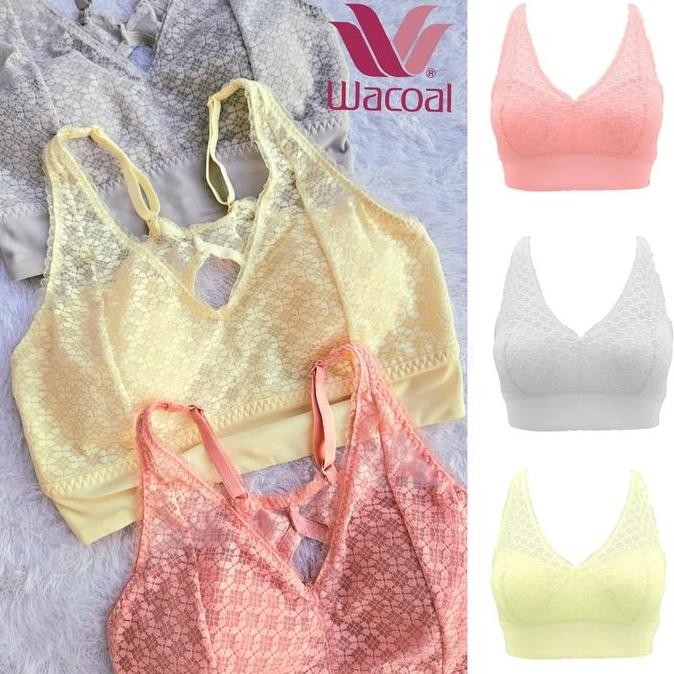 BRA WACOAL MOOD LOVELY BRALETTE BH WANITA TANPA KAWAT BUSA NORMAL BRALETE NON WIRE WIRELESS YB 3428 