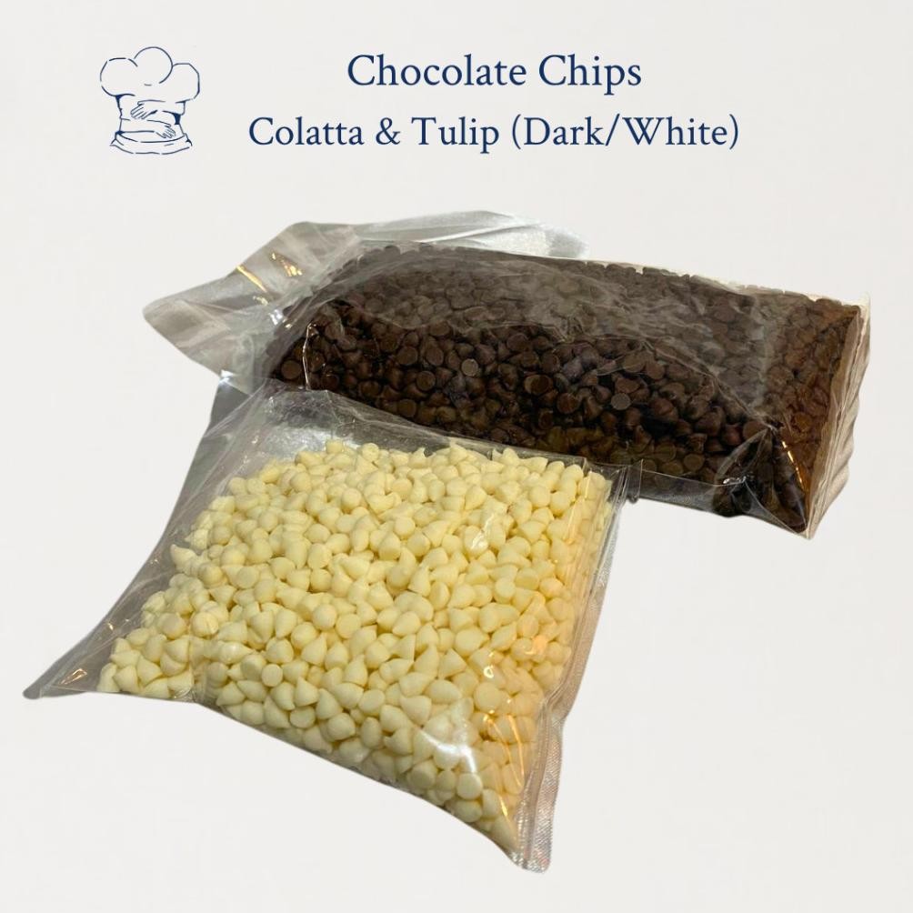 

READY STOK Tulip Chocolate Chips White Compound (250gr/500gr/1kg) - Cokelat untuk Baking & Topping Siap kirim