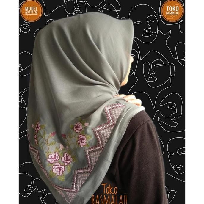 (Good) Hijab Bordir Strimin Pagar Khas Bukittinggi