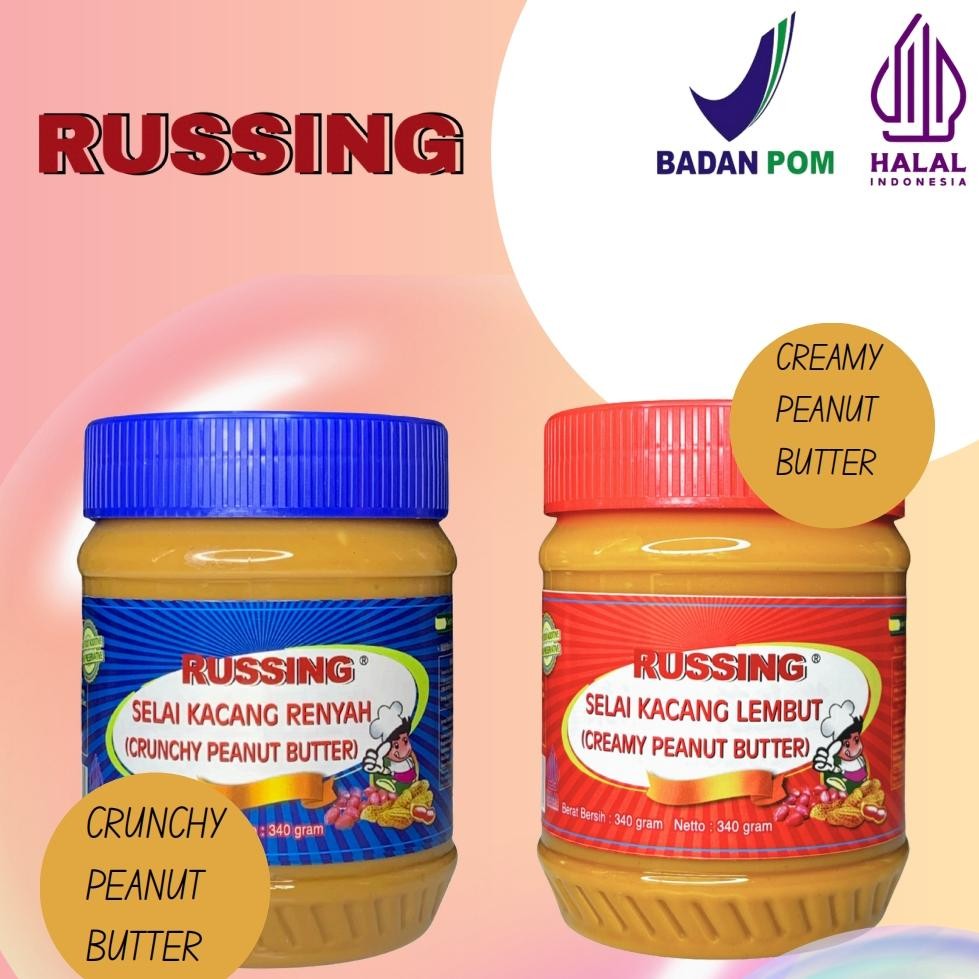 

TERLARIS [HALAL] RUSSING/Selai Kacang/Peanut Butter/creamy/chunky/340g/bread/roti/hot pot/selai/SKIPP Siap kirim