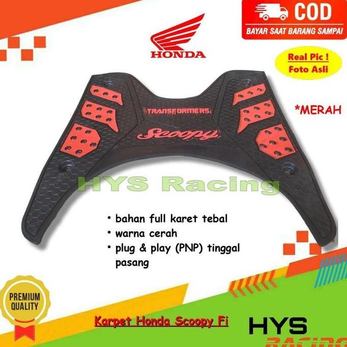 DF14 >> HYC Karpet Honda Scoopy Fi ESP Tahun 2013 2014 2015 2016 2017 2018 2019 - Alas Pijakan Kaki 