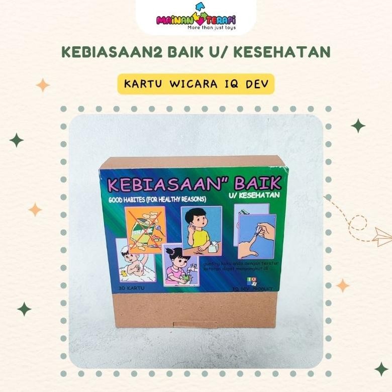 Mainan Terapi IQ DEV Kartu Kebiasaan Baik Untuk Kesehatan Kartu Terapi Bicara Flashcard Kartu Bicara