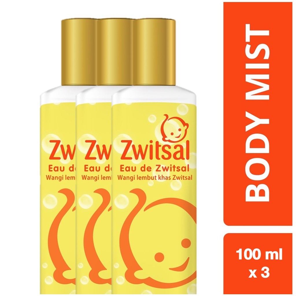 Zwitsal Body Mist Eau De Zwitsal Spray 100 mL x3