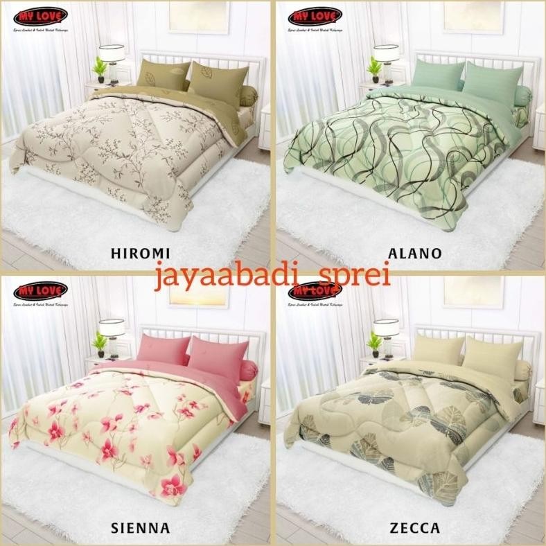 Bedcover Bed Cover Set My Love Sprei Size 180x200 dan 160x200 Tinggi 30cm