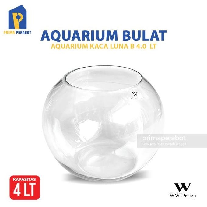 AQUARIUM Bulat Kaca Luna B 4.0 Liter / Wadah Ikan CUPANG