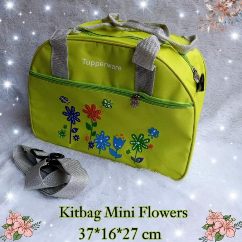 Kitbag Tas Piknik mini flowers ( Zipper Bunga Es ) / tas bekal tupperware Original