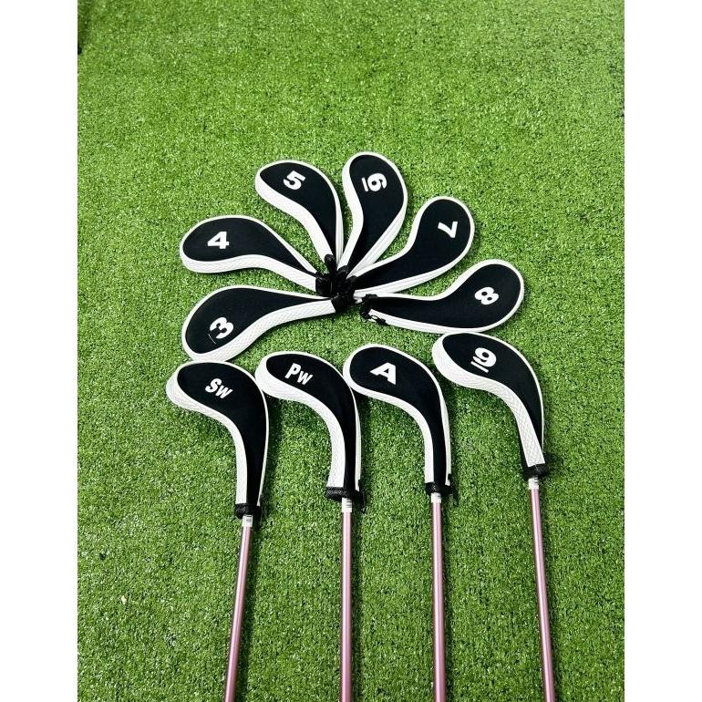Golf Set Iron Cover Set Zipper sarung pelindung stick golf - Sarung Stick Golf Original
