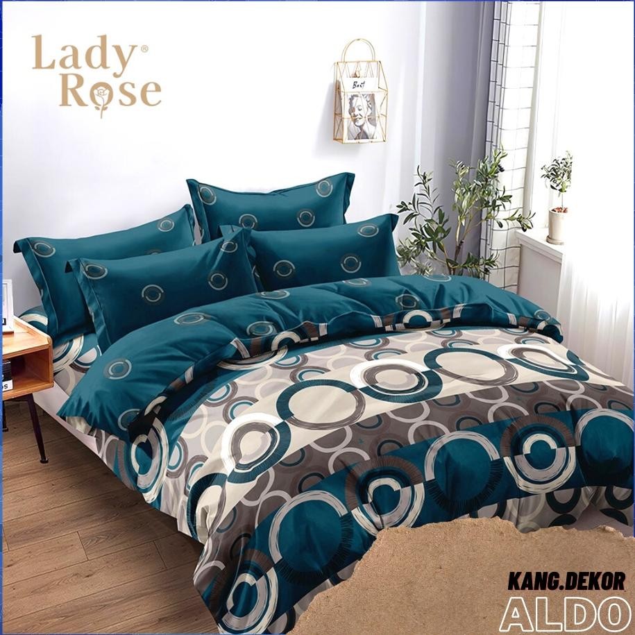 BEDCOVER LADY ROSE ALDO QUEEN KING SINGLE SIZE 160X200 180X200 120X200 BED COVER SET MOTIF SEPRAI NO