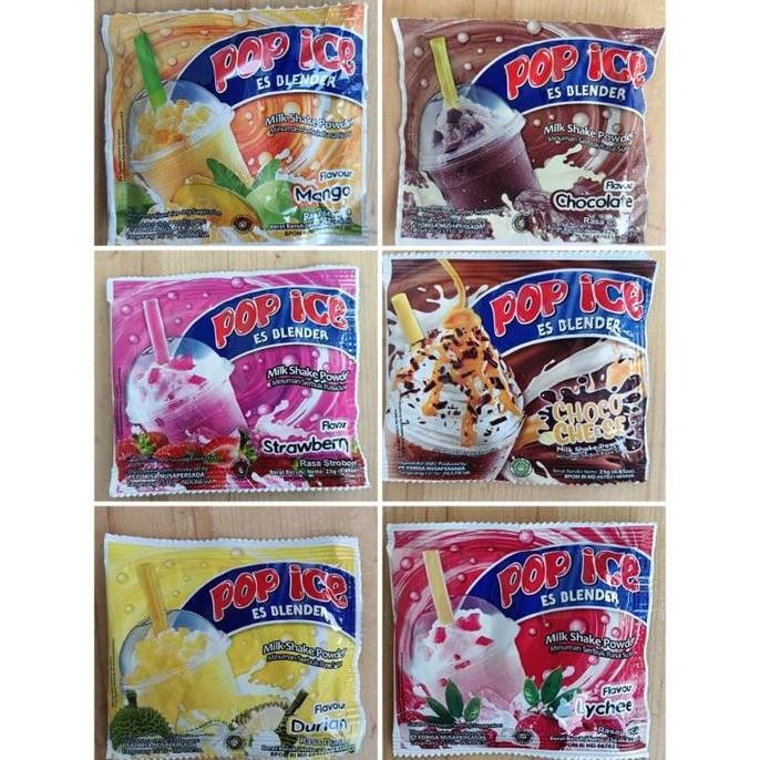 

New POP ICE 10 bungkus pop ice coklat cream cheese permen karet taro yogurt strawberry es doger cokelat susu coklat avocado cookies melon vanila blue