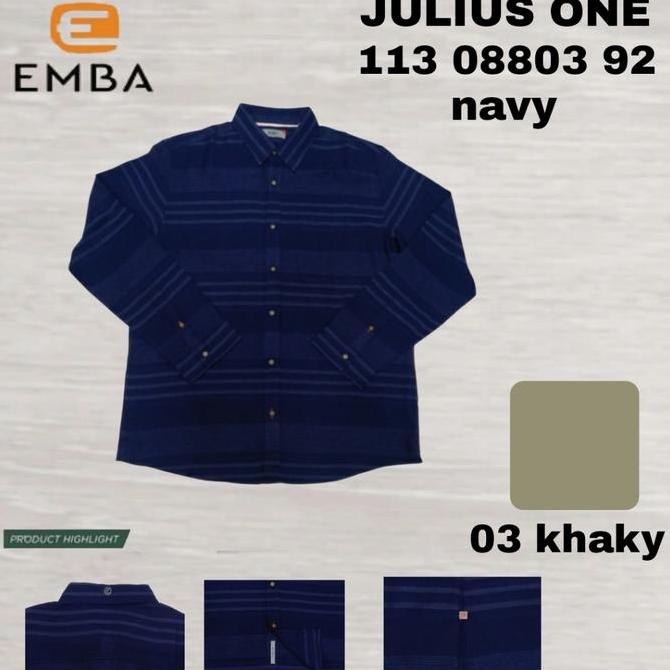 Emba Denim - Julius One Kemeja Pria Polos Regular Baju Fit