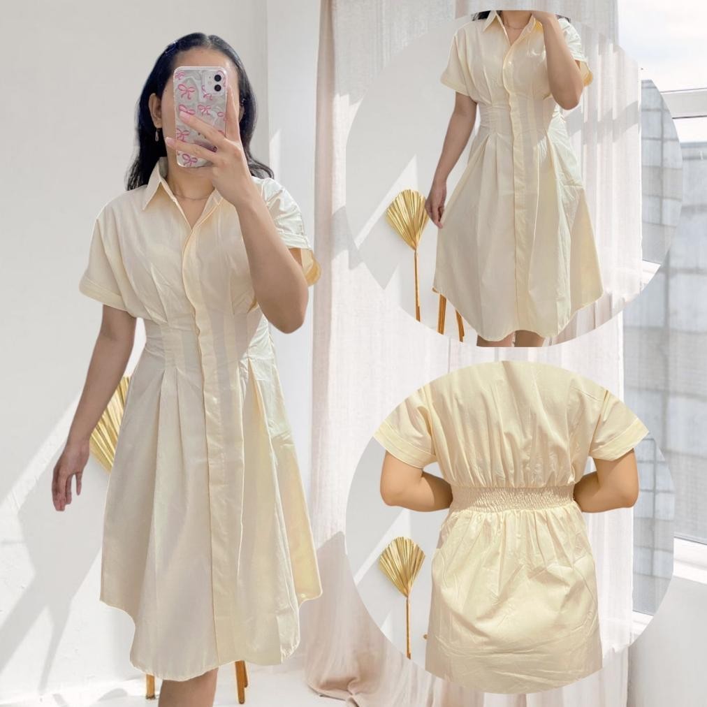 Katun PREMIUM Karina Summer Dress Casual Simple Elegan Korean Style Daster Busui Wanita Korea Kekini