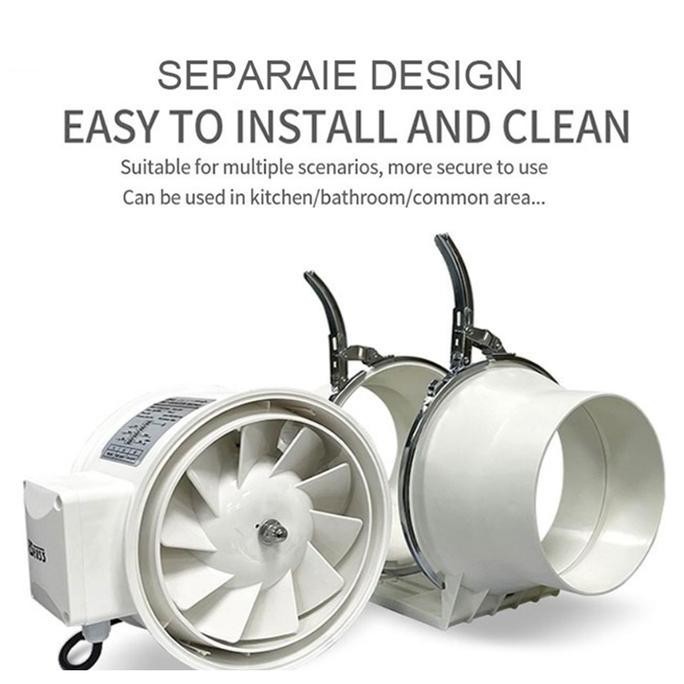 BLOWER VENTILASI KIPAS SALURAN SEBARIS BLOWER VENTILASI PEMBERSIHAN SALURAN SEGARIS INLINE EXHAUST F