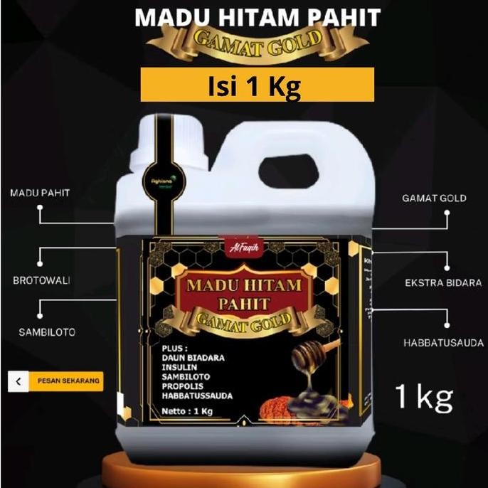 

New Madu Hitam Pahit 1 Kg Insulin Gamat Daun Bidara Sambiloto Propolis Habbatusauda Honey Herbal asli