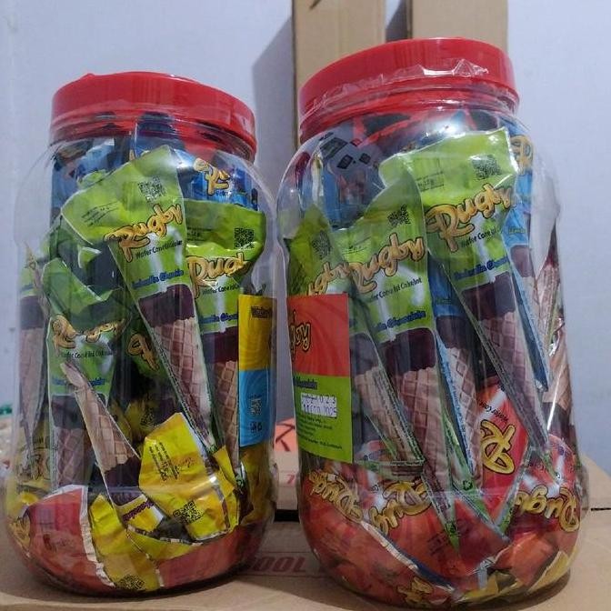 New Rugby Cokelat Payung 60 pcs - Wafer Cone Isi Cokelat Umbrella Chocolate Isi 60 pcs Snack Food Ca